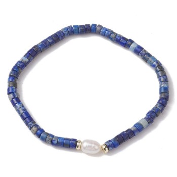 Náramok z Lapis Lazuli s Dominantnou Perlou [product.brand] 1 - Rosmarinus (koreni-krumlov.cz / platce DPH) 