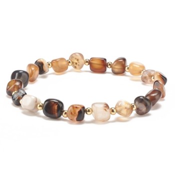 Luxury bracelet made of striped Botswana agate and gold beads [product.brand] 1 - Rosmarinus (koreni-krumlov.cz / platce DPH) 