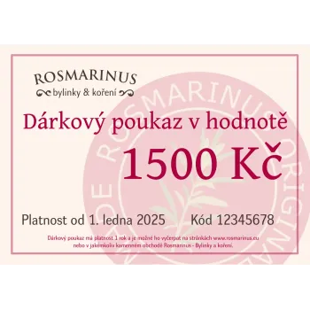 Dárkový poukaz 1500Kč (poštou) 