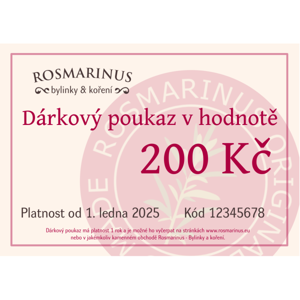 Dárkový poukaz 200Kč (elektronicky) Dárkový poukaz 200Kč (elektronicky)