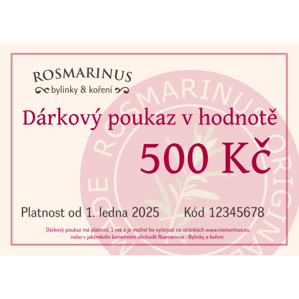 Dárkový poukaz 500Kč (elektronicky) Dárkový poukaz 500Kč (elektronicky)