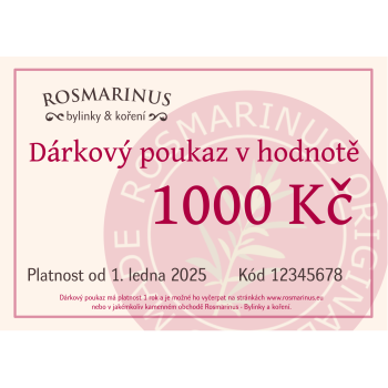 Kopie von Dárkový poukaz 1500Kč (elektronicky) [product.brand] 1 - Rosmarinus (koreni-krumlov.cz / platce DPH) 