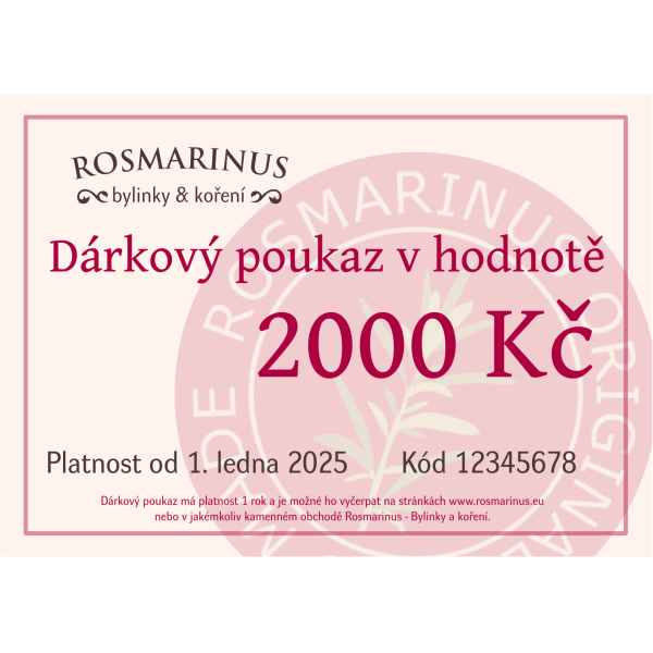 Dárkový poukaz 2000Kč (elektronicky) Dárkový poukaz 2000Kč (elektronicky)