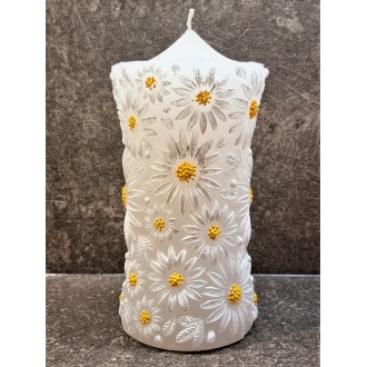 Large daisy candle - white